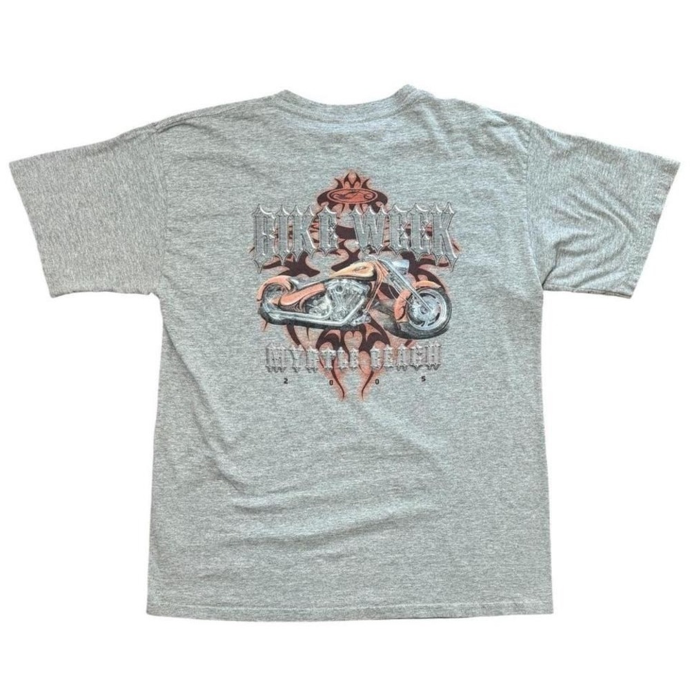 Vintage 2005 Bike Week Myrtle Beach Motorcycle Mullet Flames Biker T-shirt L